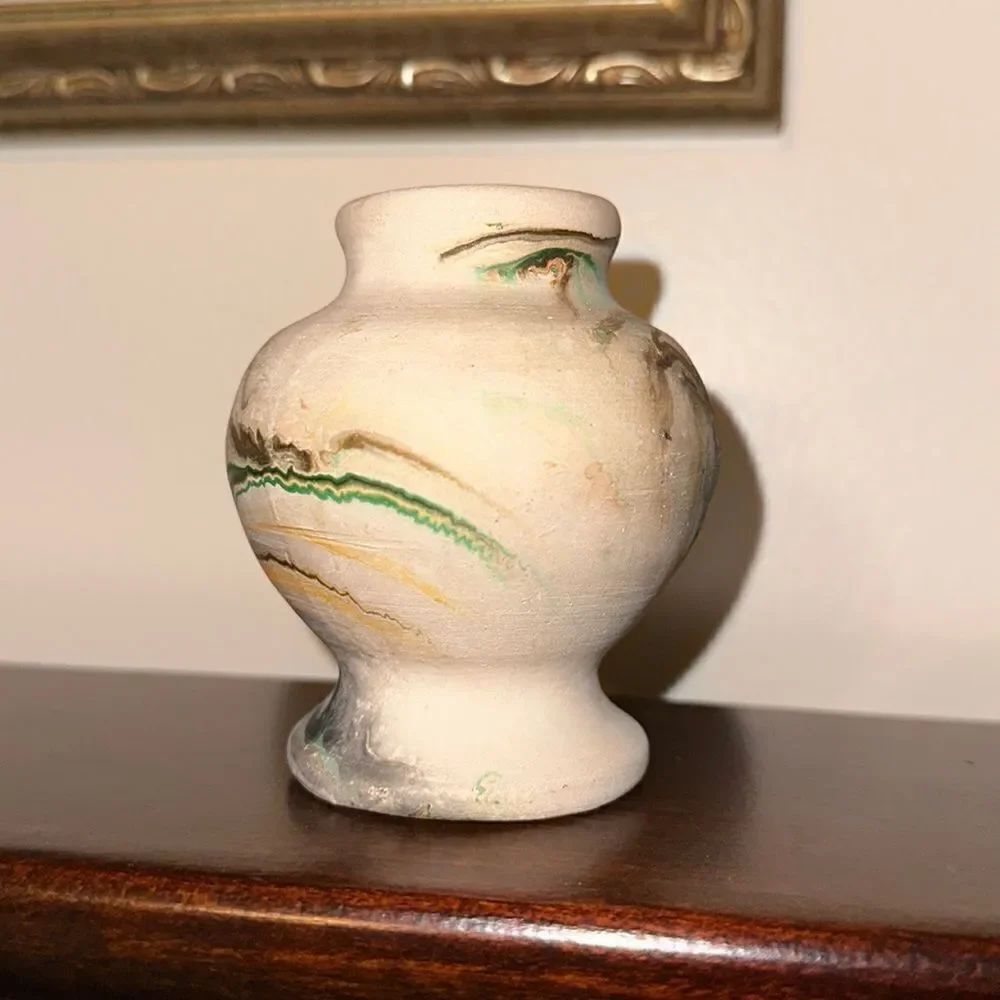 Vintage NEMADJ POTTERY Handmade Stoneware Mini Vase